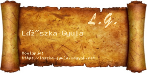 Lászka Gyula névjegykártya